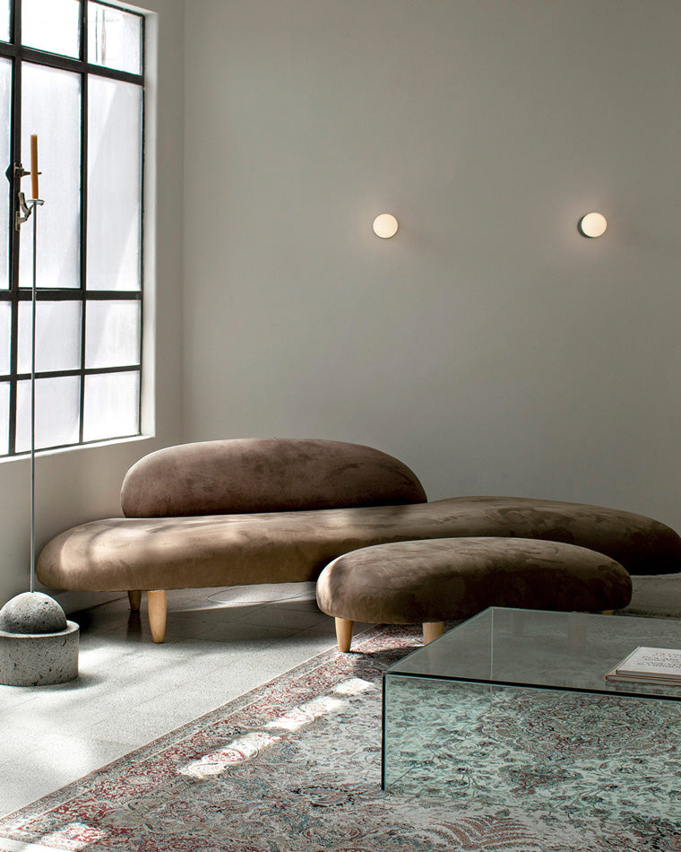 Spherical Glass and Concrete Wall Light