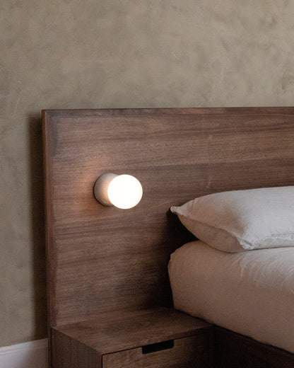 Spherical Glass and Concrete Wall Light