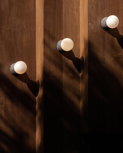 Spherical Glass and Concrete Wall Light