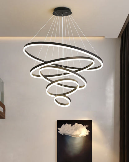 LED Ring Chandelier - Cascading Elegance