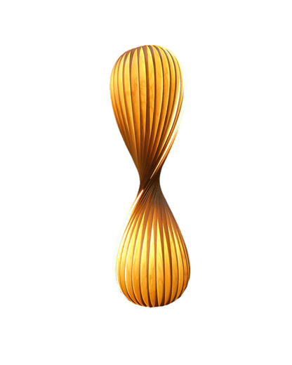 Twisted Tower Wooden Floor Lamp - Carved Elegance