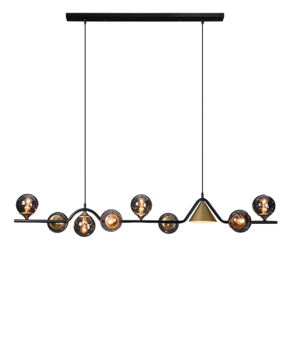 Linear Glass Globe Chandelier