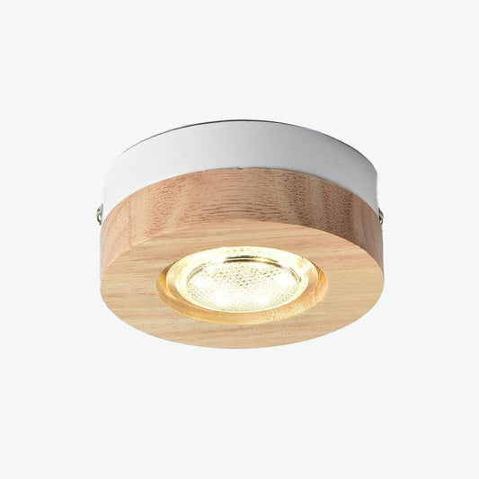 Spot LED Encastrable Bois Rond - Élégance Moderne pour Salle de Bain-1