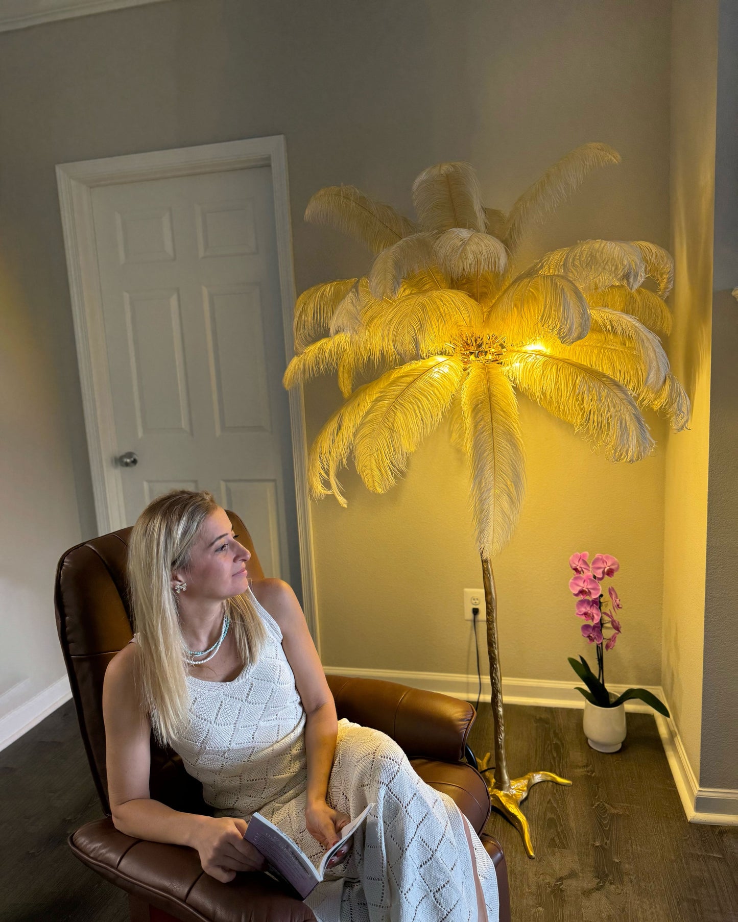 "Feather Oasis" Floor Lamp