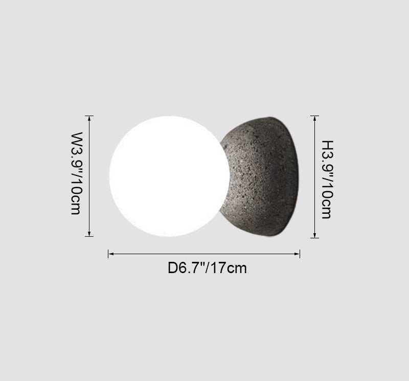 Spherical Glass and Concrete Wall Light