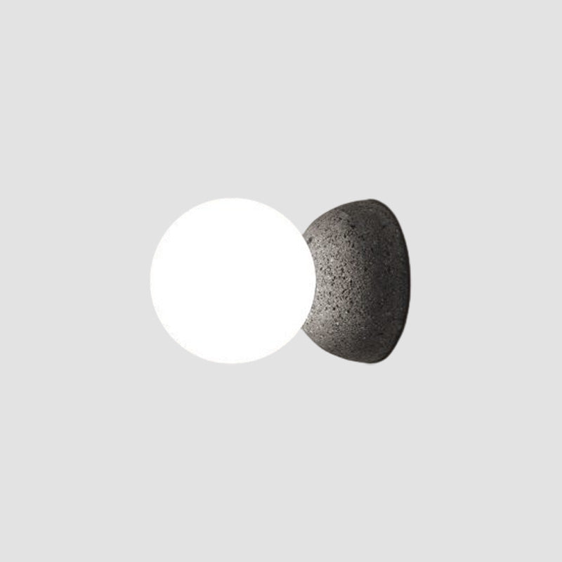 Spherical Glass and Concrete Wall Light