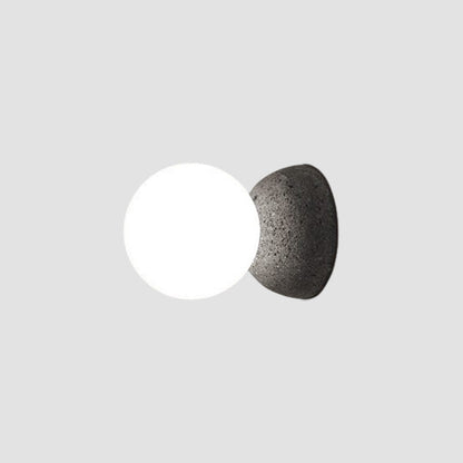 Spherical Glass and Concrete Wall Light