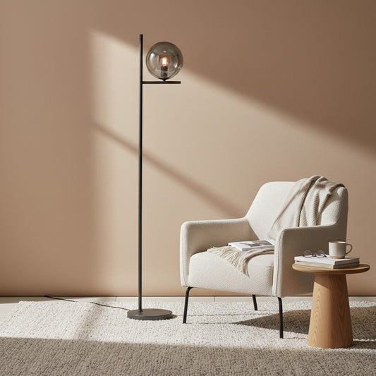 Lampadaire Design Noir En Verre
