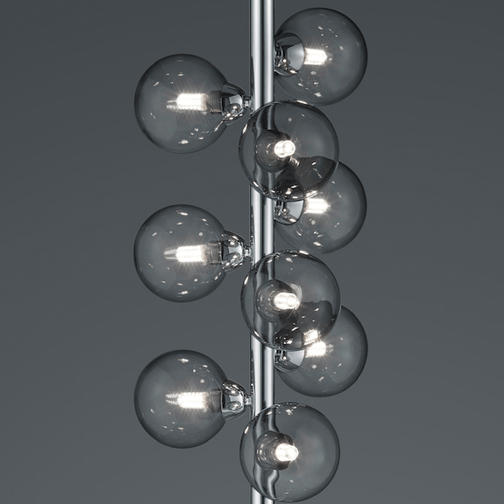 Lampadaire Chrome avec Globes en Verre - Style Design