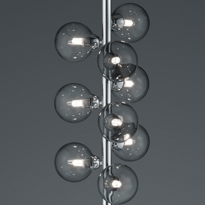 Lampadaire Chrome avec Globes en Verre - Style Design