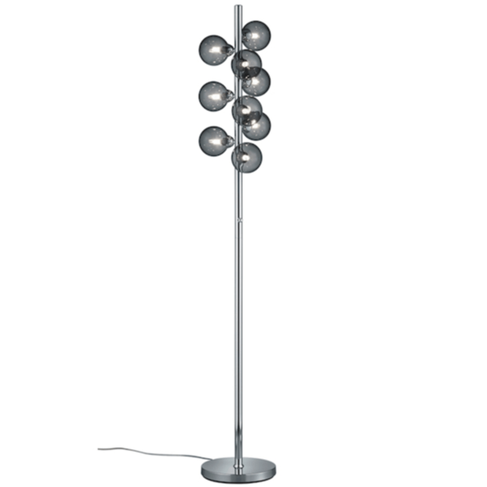 Lampadaire Chrome avec Globes en Verre - Style Design