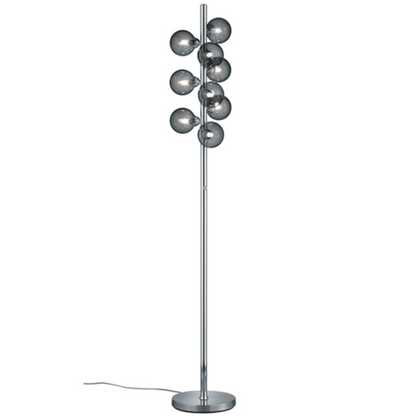 Lampadaire Chrome avec Globes en Verre - Style Design