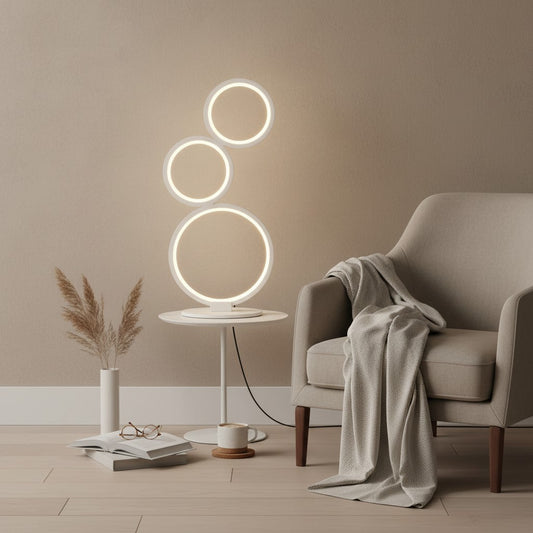 Lampe À Poser Blanche - LED Cercles