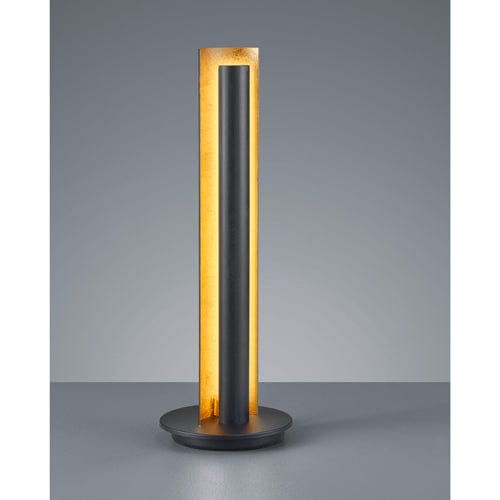 Lampe A Poser en Métal Noir - Lumière Dorée