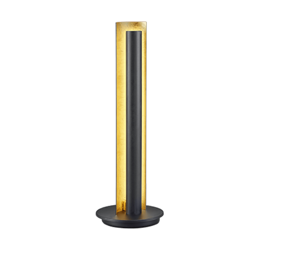 Lampe A Poser en Métal Noir - Lumière Dorée