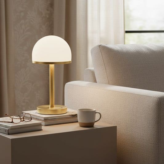 Lampe Forme Champignon Coloris Laiton