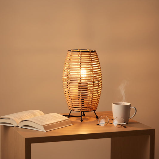 Lampe de Chevet en Rotin - Style Boheme Naturel
