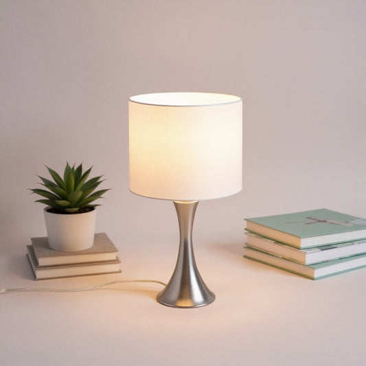 Lampe D'Appoint pour Salon - Chrome et Blanc