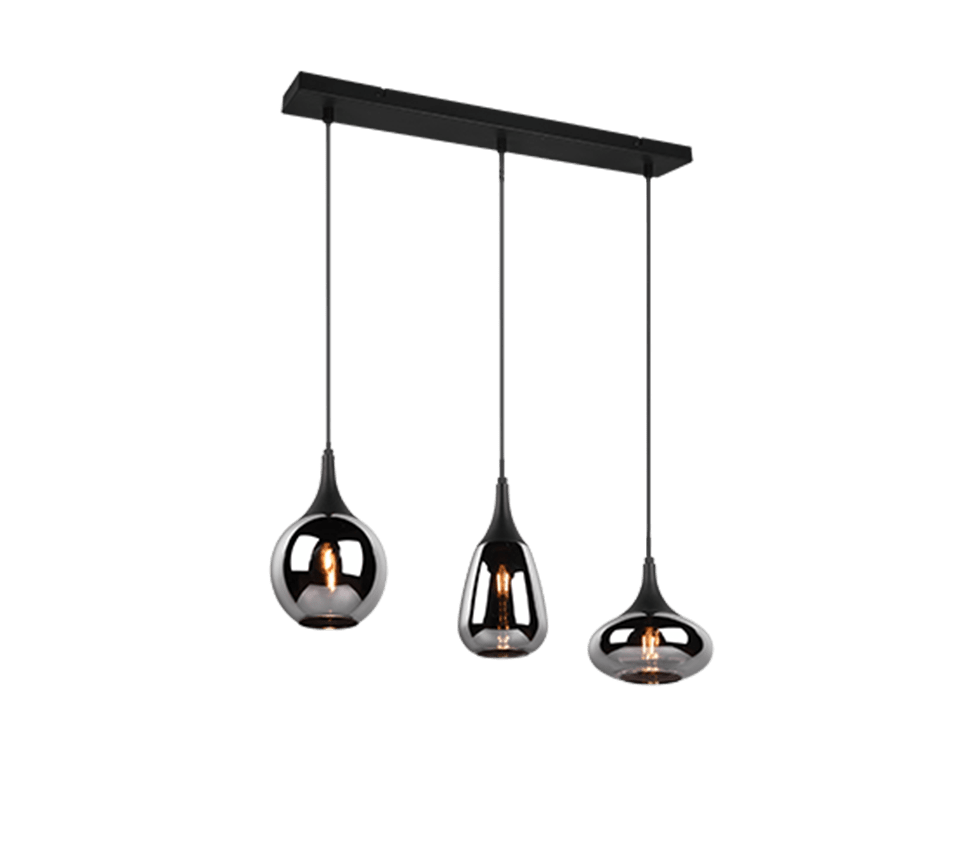 Luminaire Suspendu Noir 3 Lumieres