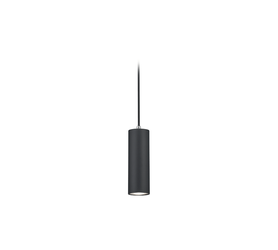 Luminaire Suspension Tube Noir