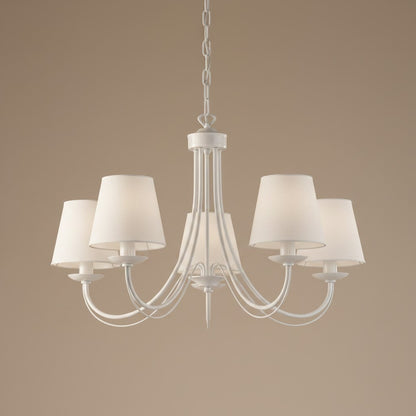 Lustre Chandelier Ancien Blanc Avec Abat Jour