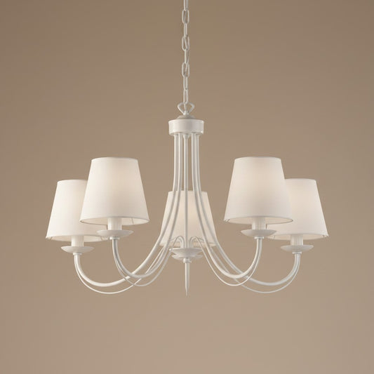 Lustre Chandelier Ancien Blanc Avec Abat Jour