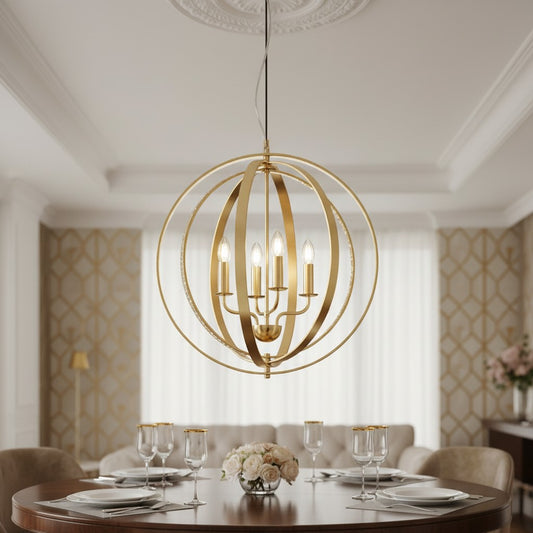 Lustre Suspension Dorée Strass BERTELLI