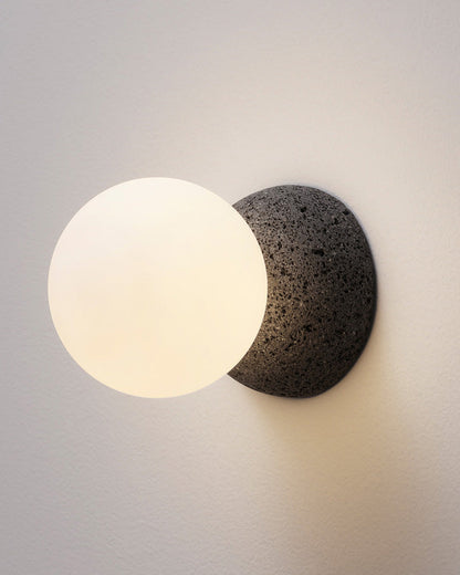 Spherical Glass and Concrete Wall Light