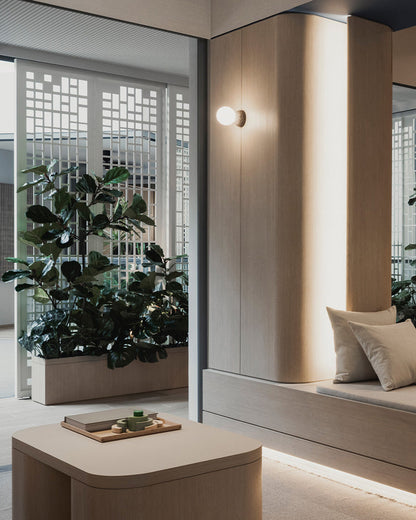 Spherical Glass and Concrete Wall Light
