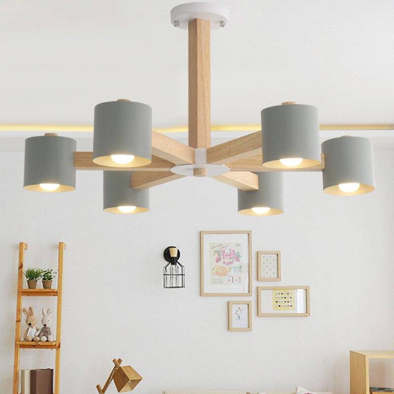 Plafonnier Cylindrique en Bois LED - Éclat Coloré Design Moderne-3