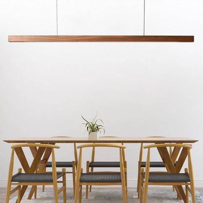Suspension LED en Bois Allongé - Hang Minimaliste pour Luminaire Chambre-3