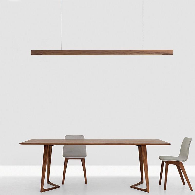 Suspension LED en Bois Allongé - Hang Minimaliste pour Luminaire Chambre-4