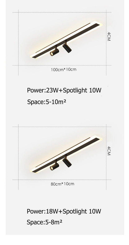 Plafonnier LED Design - Éclat Noir Moderne-4