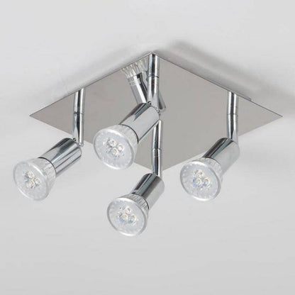 Plafonnier LED Chromé à Spots Orientables - Éclat Moderne-3