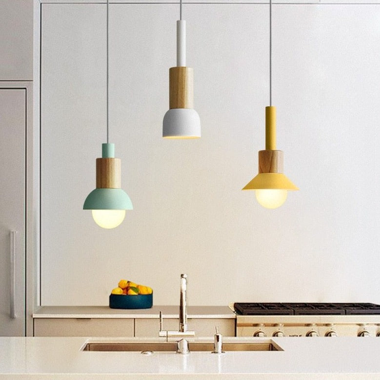 Suspension Lumineuse Bois et Métal - Élégance Design-4