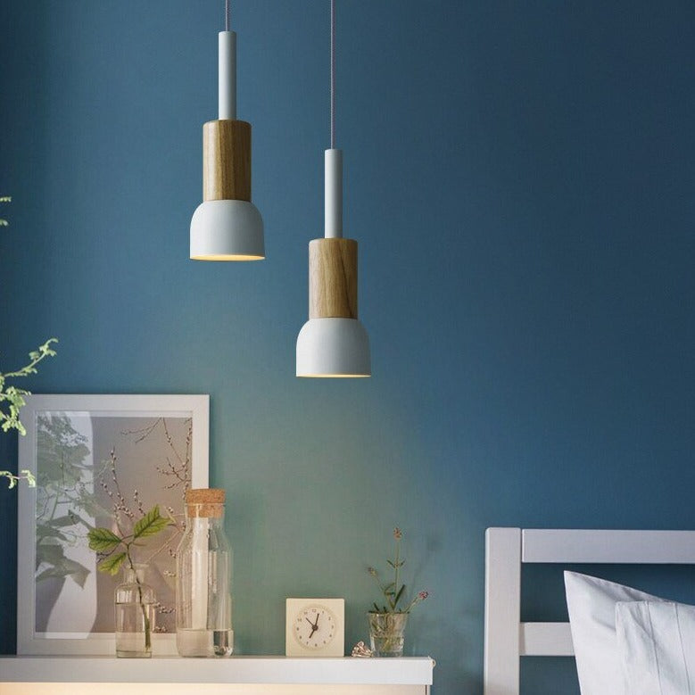 Suspension Lumineuse Bois et Métal - Élégance Design-5