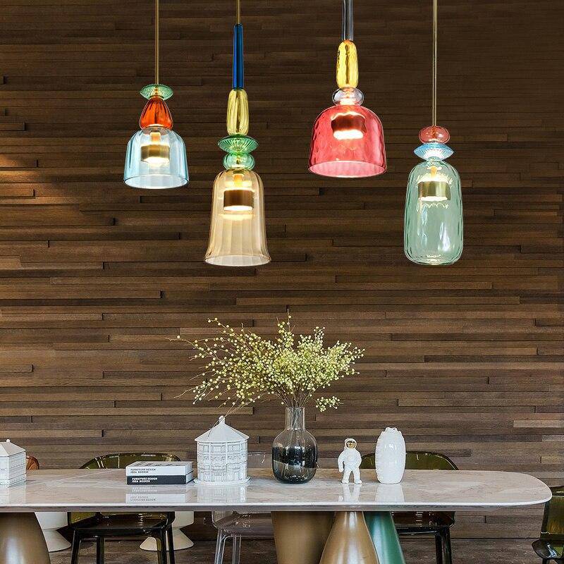 Suspension LED en Verre Coloré - Illumy Chic-4