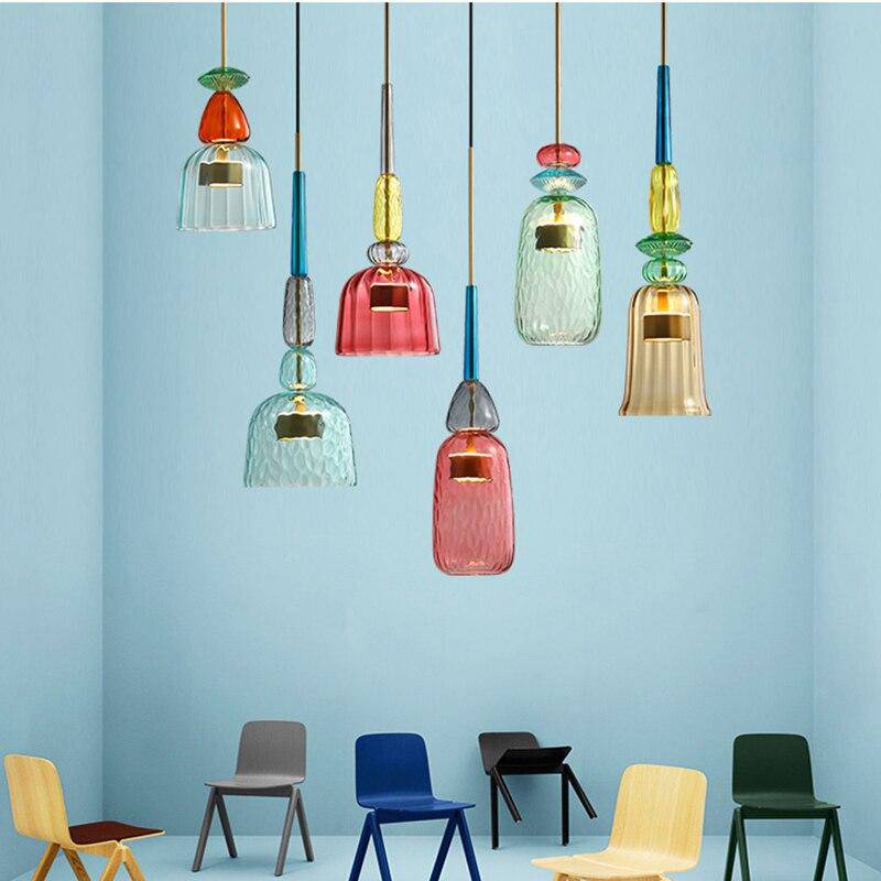 Suspension LED en Verre Coloré - Illumy Chic-5