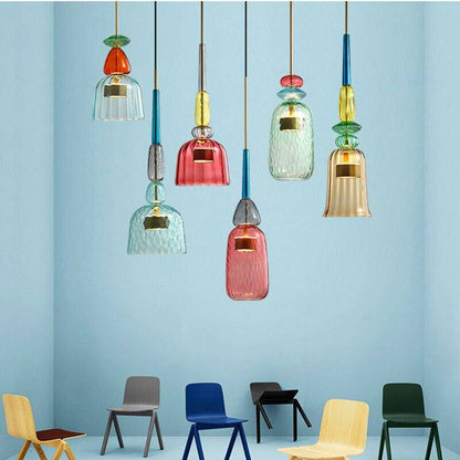 Suspension LED en Verre Coloré - Illumy Chic-5