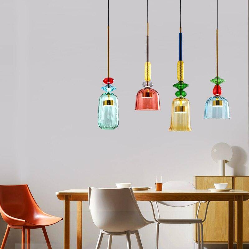 Suspension LED en Verre Coloré - Illumy Chic-3