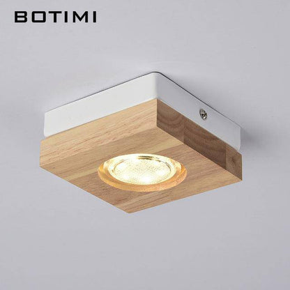 Spot LED Encastrable en Bois - Élégance Naturelle-1