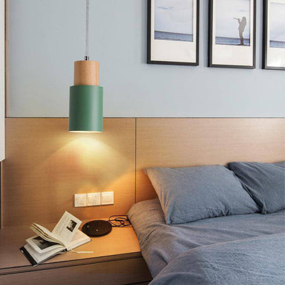 Suspension Cylindrique Design - Wood Minimaliste en Bois et Aluminium-3
