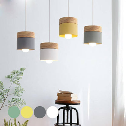 Suspension Lumineuse Bois - Cylindrique Nordic Chic-3