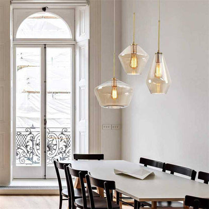 Suspension LED Élégance Métal et Verre - Design Moderne et Sophistiqué-6