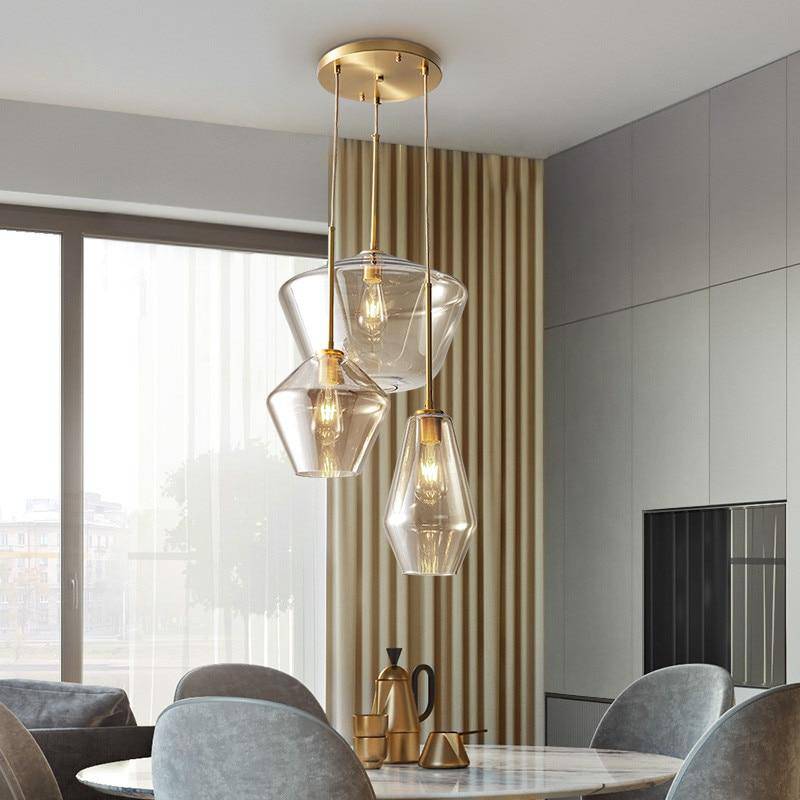 Suspension LED Élégance Métal et Verre - Design Moderne et Sophistiqué-3