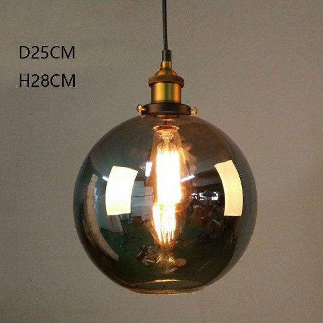 Variant image for Suspension Vintage en Verre Fumé - Élégance Industrielle-3