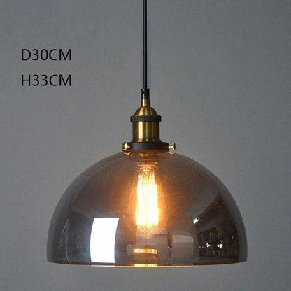 Variant image for Suspension Vintage en Verre Fumé - Élégance Industrielle-4