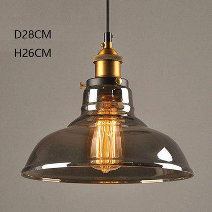 Variant image for Suspension Vintage en Verre Fumé - Élégance Industrielle-5