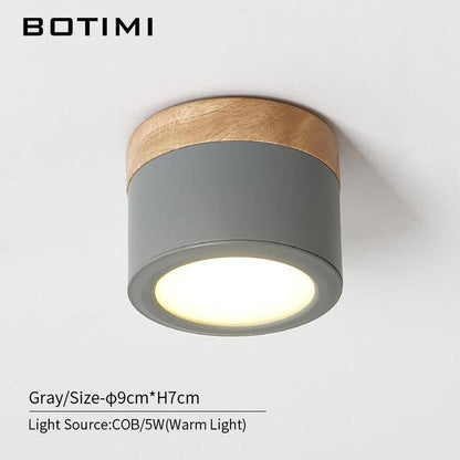 Variant image for Spot LED Cylindrique en Bois - Élégance Moderne-2