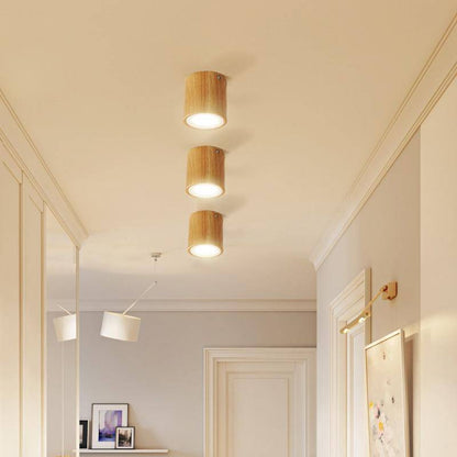 Plafonnier Cube en Bois LED - Élégance Naturelle pour Salon et Chambre-3